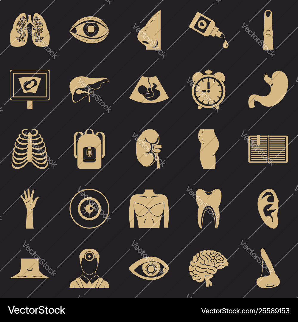 Scan icons set simple style Vector Image