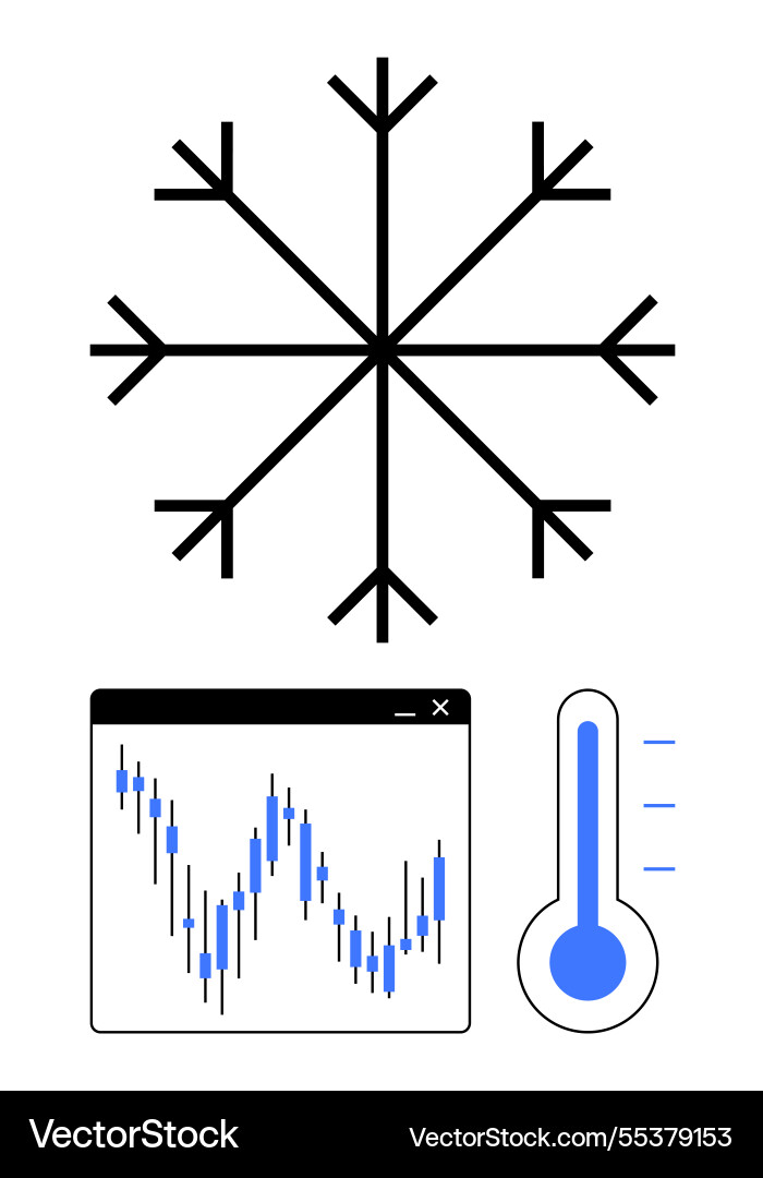 Weather monitoring featuring a snowflake Vector Image