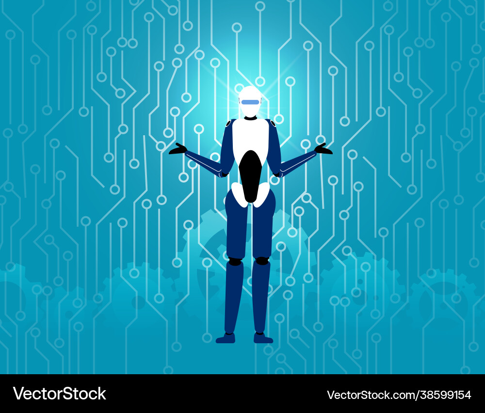 Artificial intelligence technology robot vector image