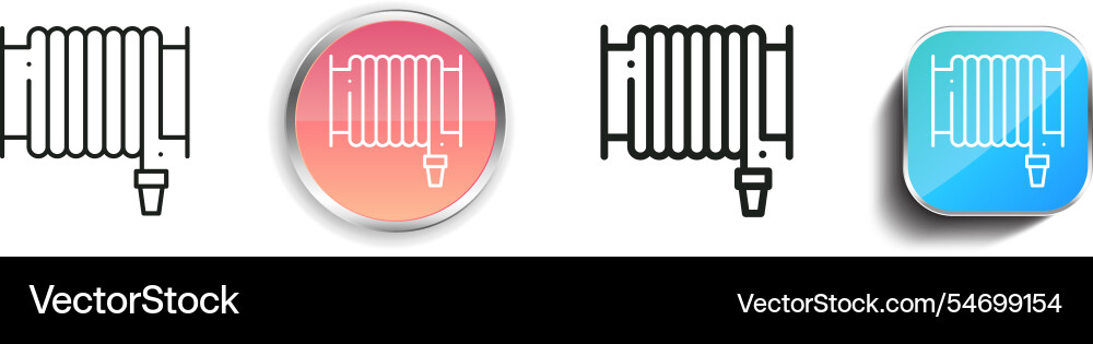 Hose icon thin linear regular and button style vector image