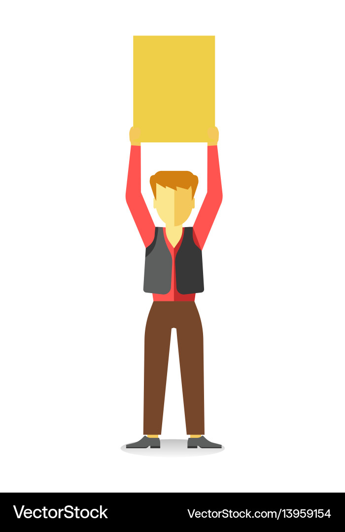 Man Protesting with Empty Banner vector image
