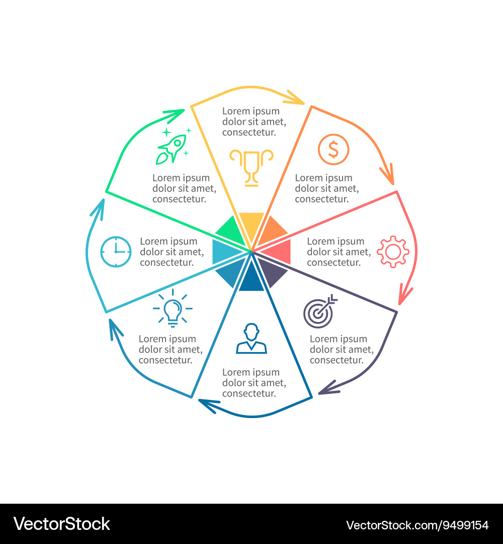 Outline infographic element with arrows vector image