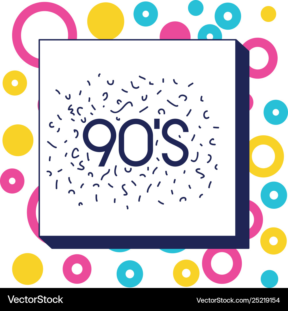 Square frame with circles colorful pattern vector image