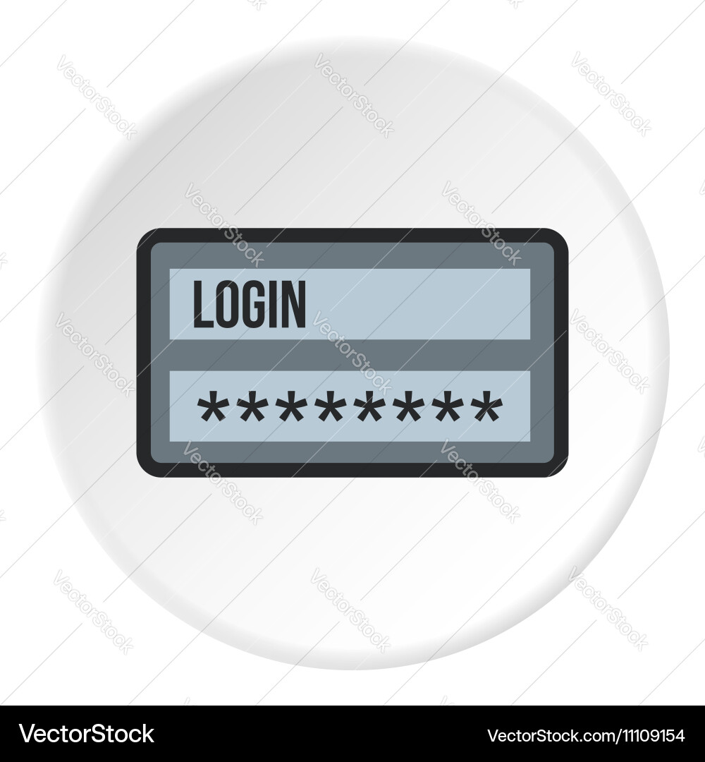 Username and password icon flat style Royalty Free Vector