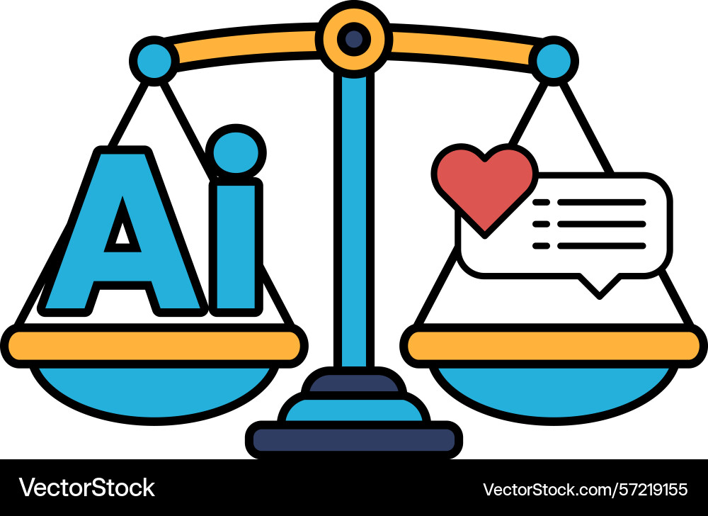 A scale with the letters ai on one side A scale with the letters ai on one side vector image