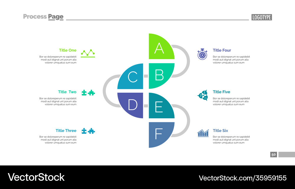Circle round line chart slide template Circle round line chart slide template vector image