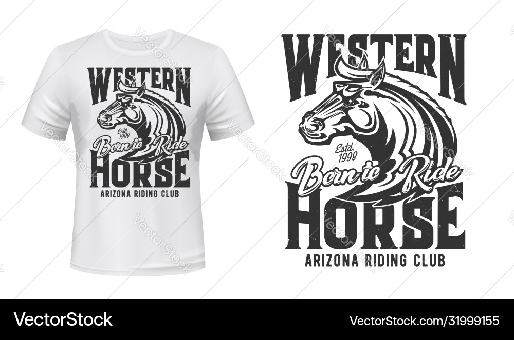 Horse Riding T-Shirt - Born to Ride Vector Image