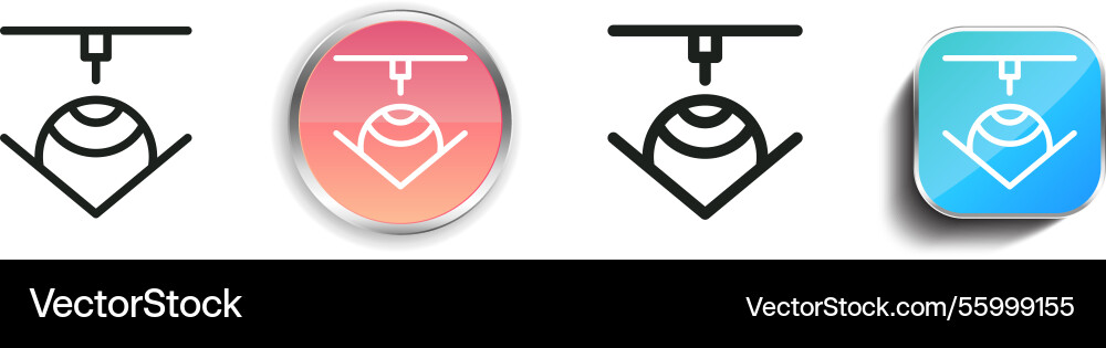 Lasik icon thin linear regular and button style vector image