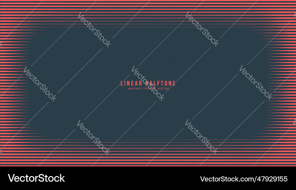 Linear halftone pattern vignette frame red black vector image