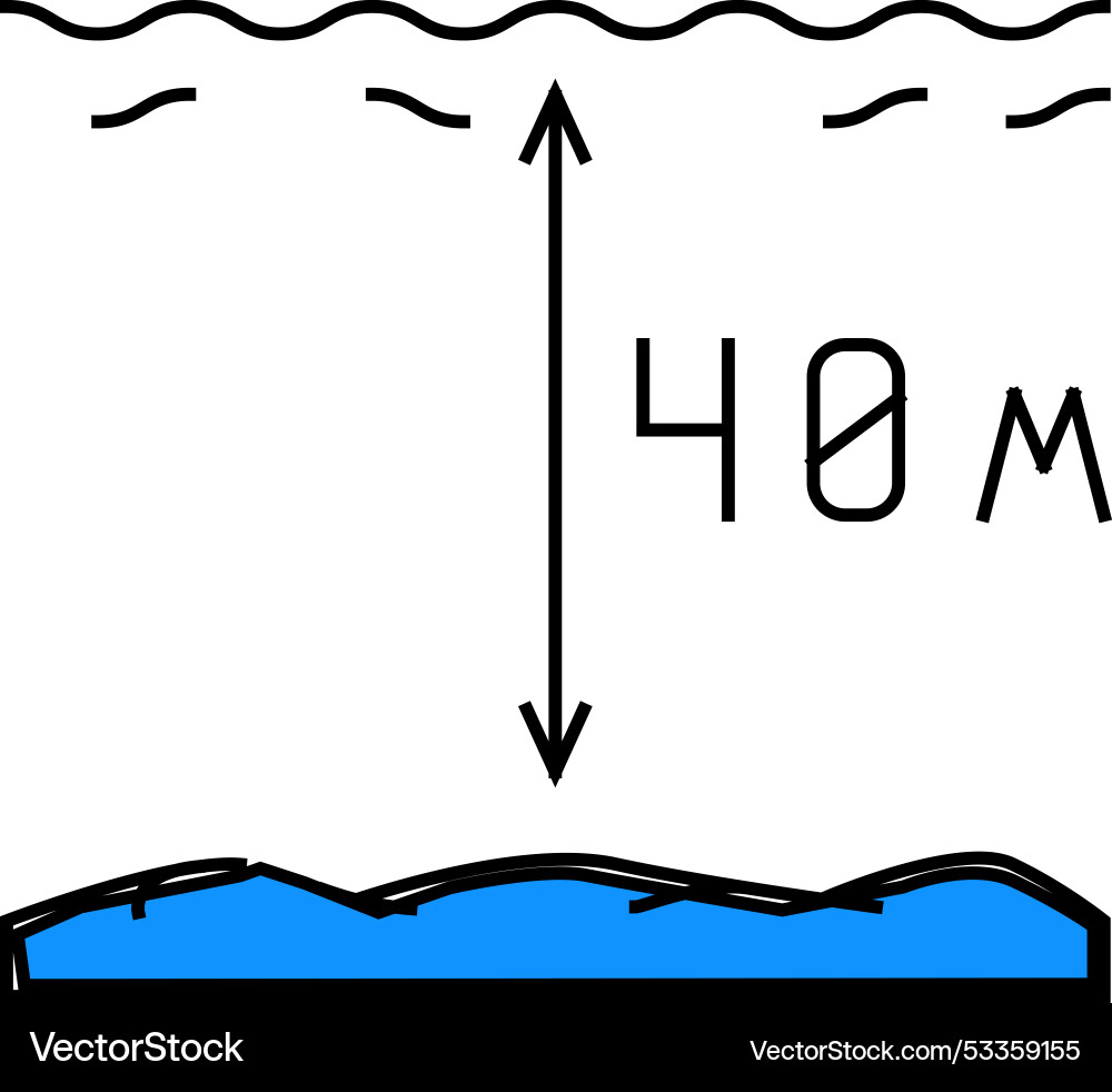 Maximum diving depth on course icon color Vector Image