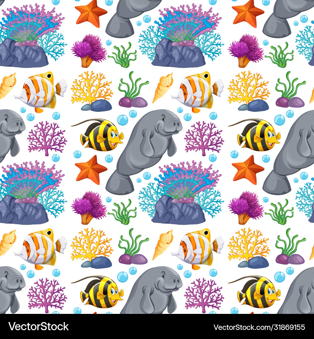 Nahtloses Hintergrunddesign mit Meerestieren Nahtloses Hintergrunddesign mit Meerestieren vektorbild