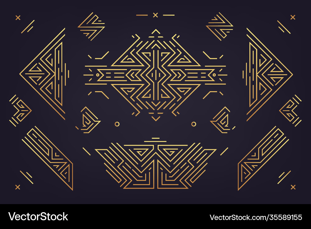Set abstract geometric design elements Royalty Free Vector