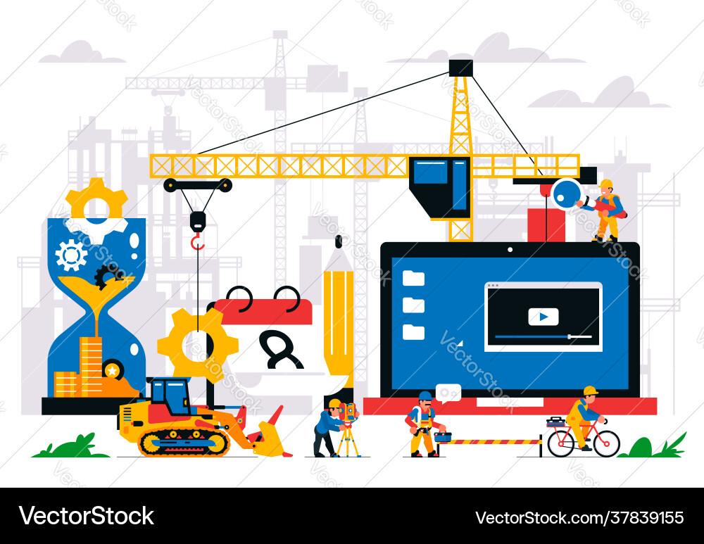 Website is under construction error page Website is under construction error page vector image
