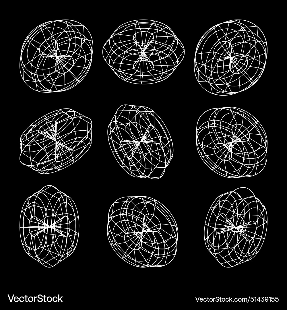 Wireframe lined shapes perspective mesh 3d grid Wireframe lined shapes perspective mesh 3d grid vector image