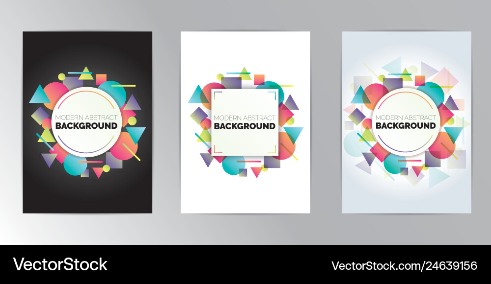 Abstract geometric pattern design background set Vector Image