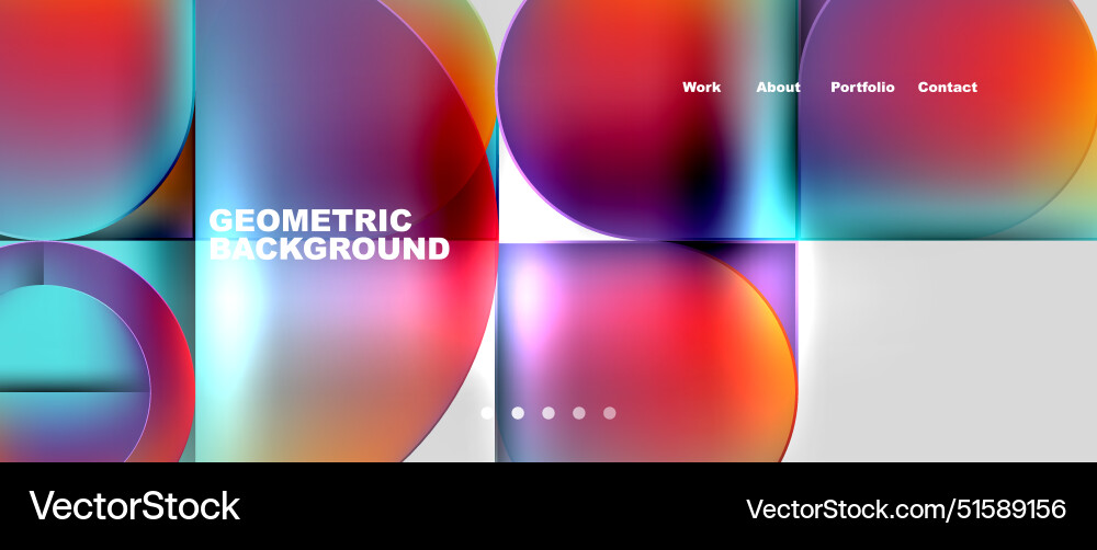 Bright colorful squares with round elements Bright colorful squares with round elements Vector Image