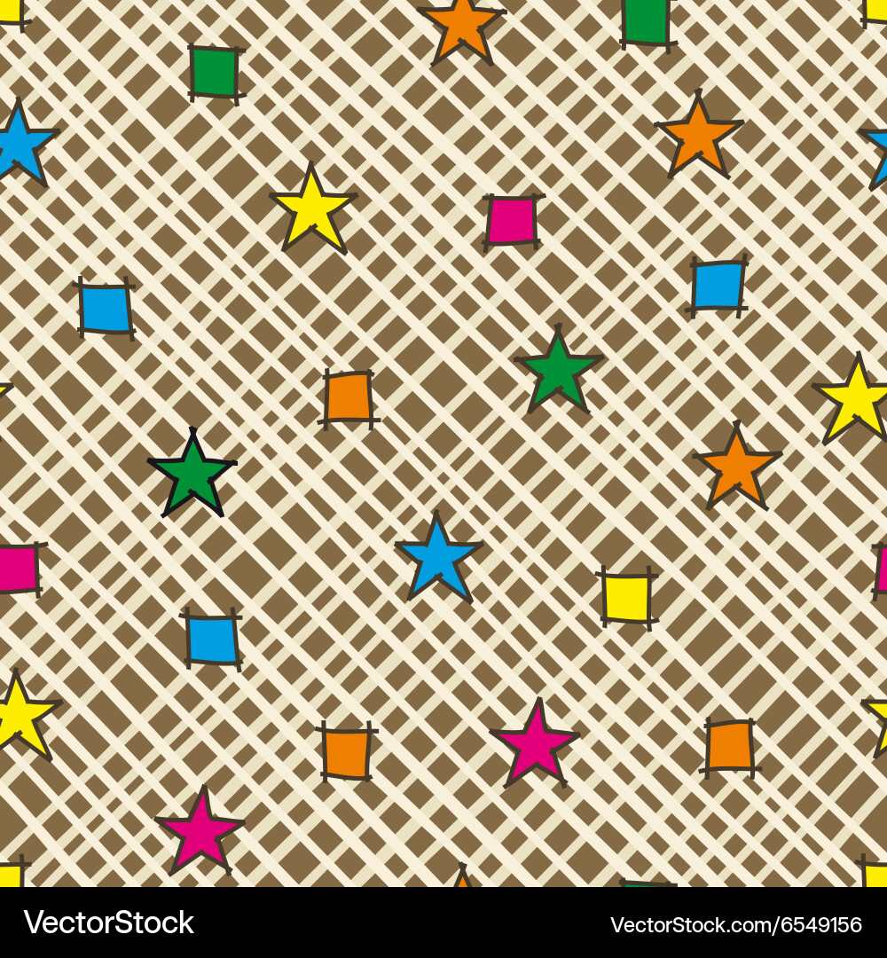 Colorful Patchwork Seamless Pattern vector image