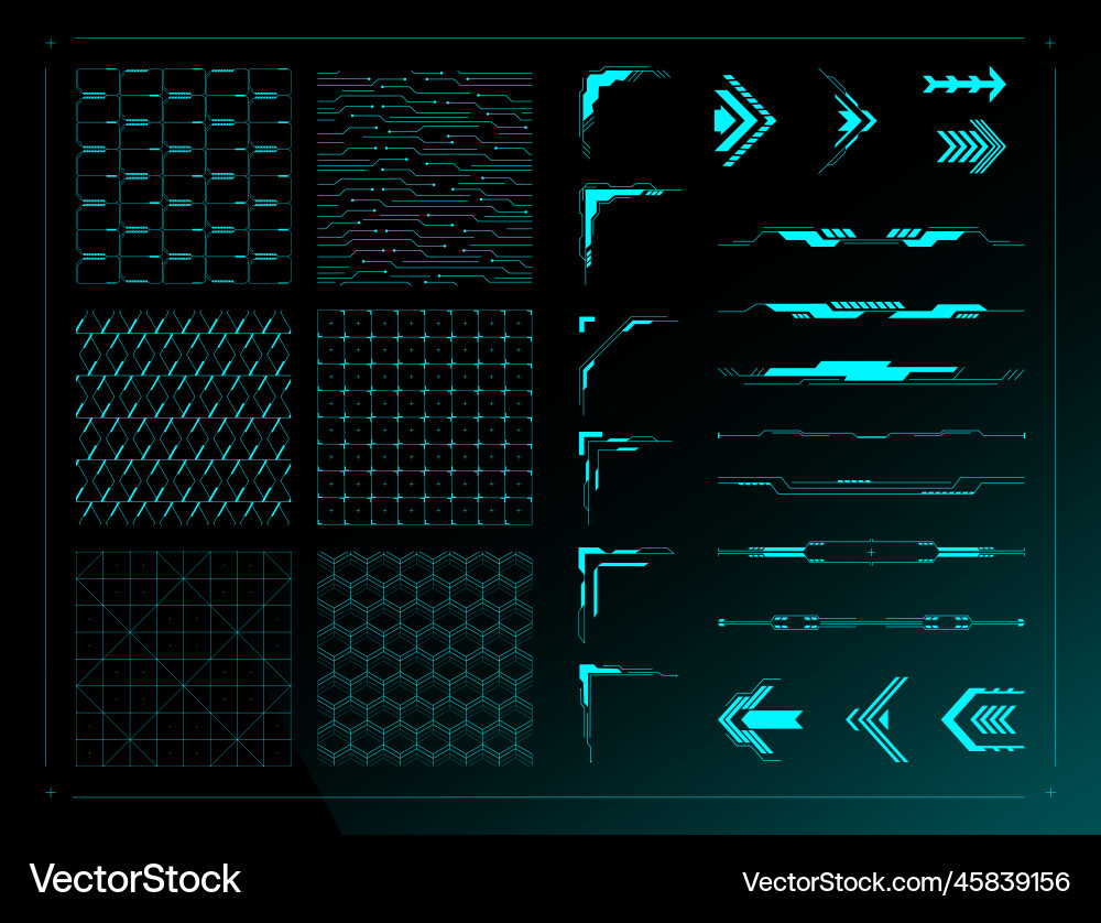 Cyberpunk UI Grid - Futuristic Tech vector image