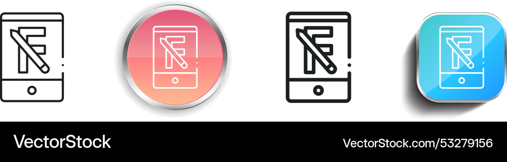 Digital drawing icon thin linear regular Vector Image