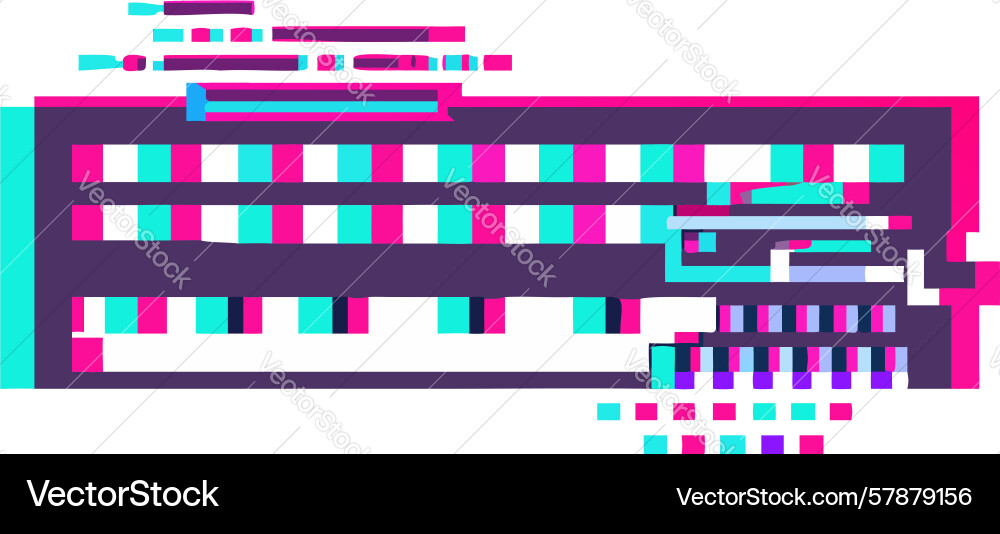 Glitched keyboard effect digital error aesthetic Vector Image