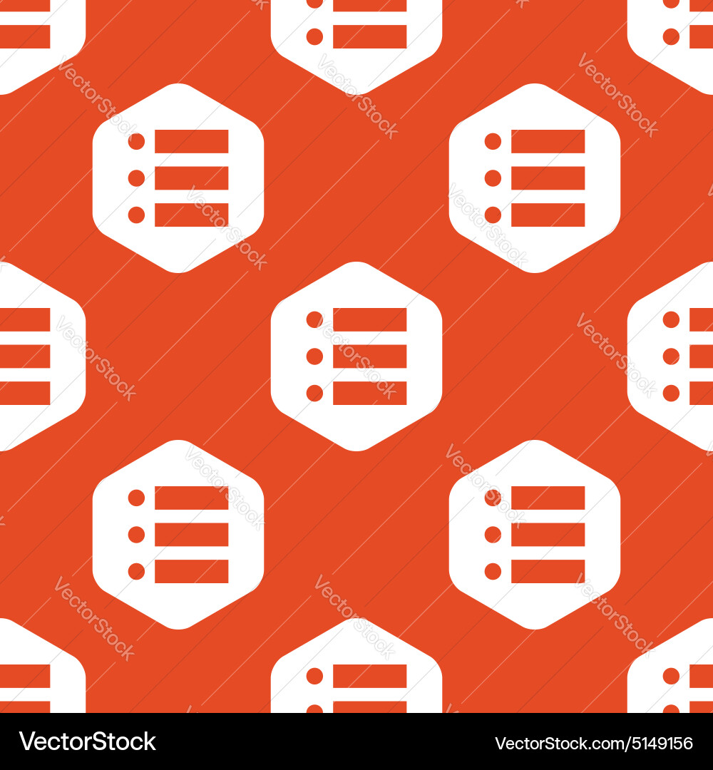 Orange hexagon dotted list pattern vector image