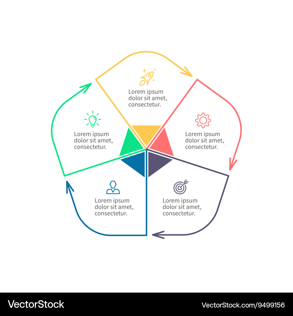 Outline infographic element with arrows vector image