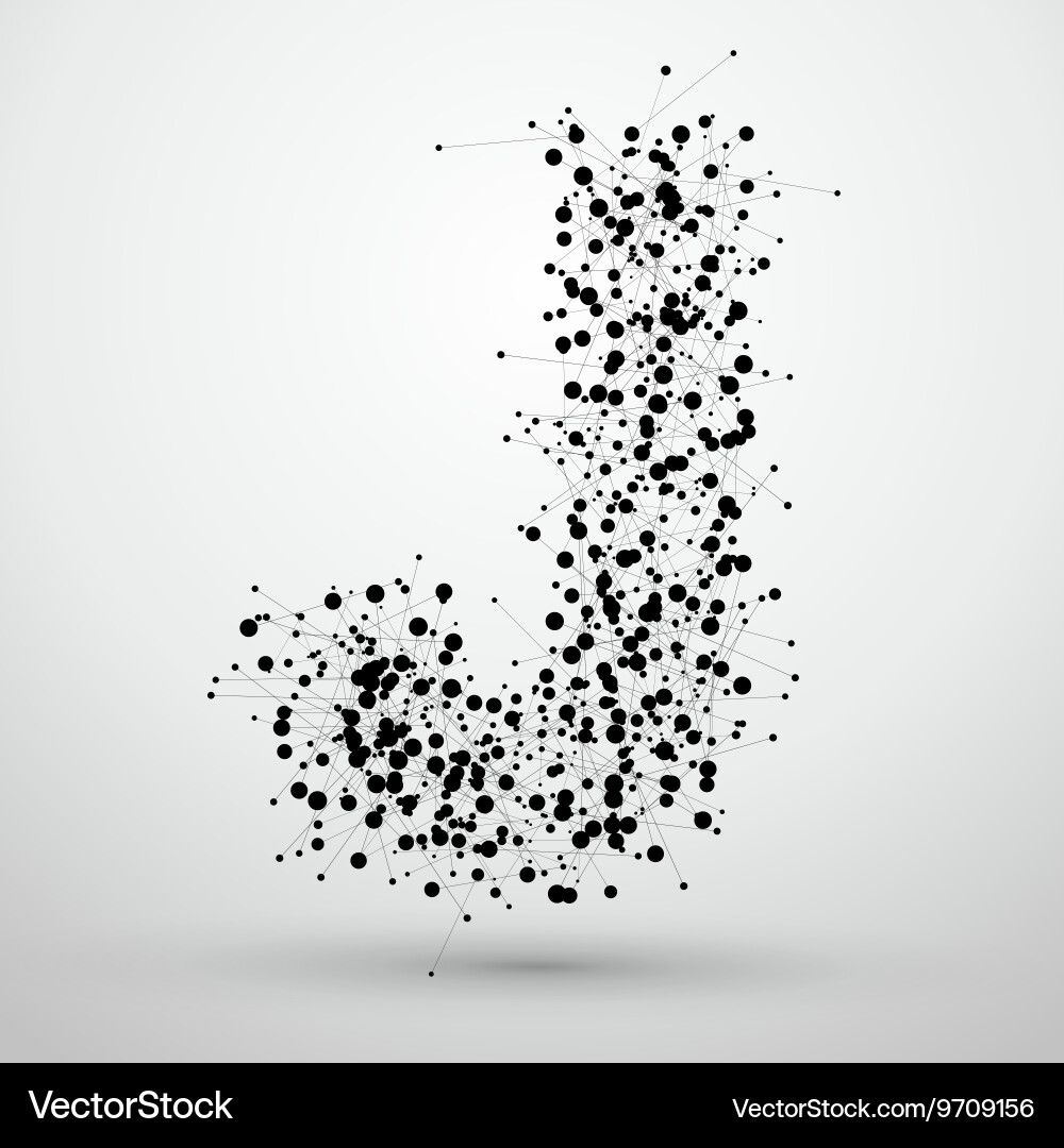 Point line consisting of letters font design vector image
