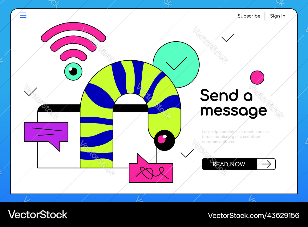 Send a message - colorful flat design style banner Send a message - colorful flat design style banner vector image