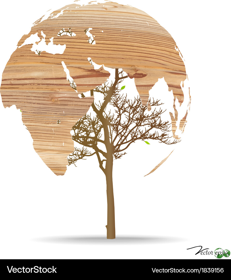 Tree shaped world map Vector Image
