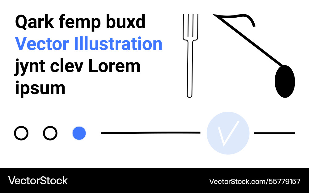 Abstract design with fork and spoon blue circle Vector Image