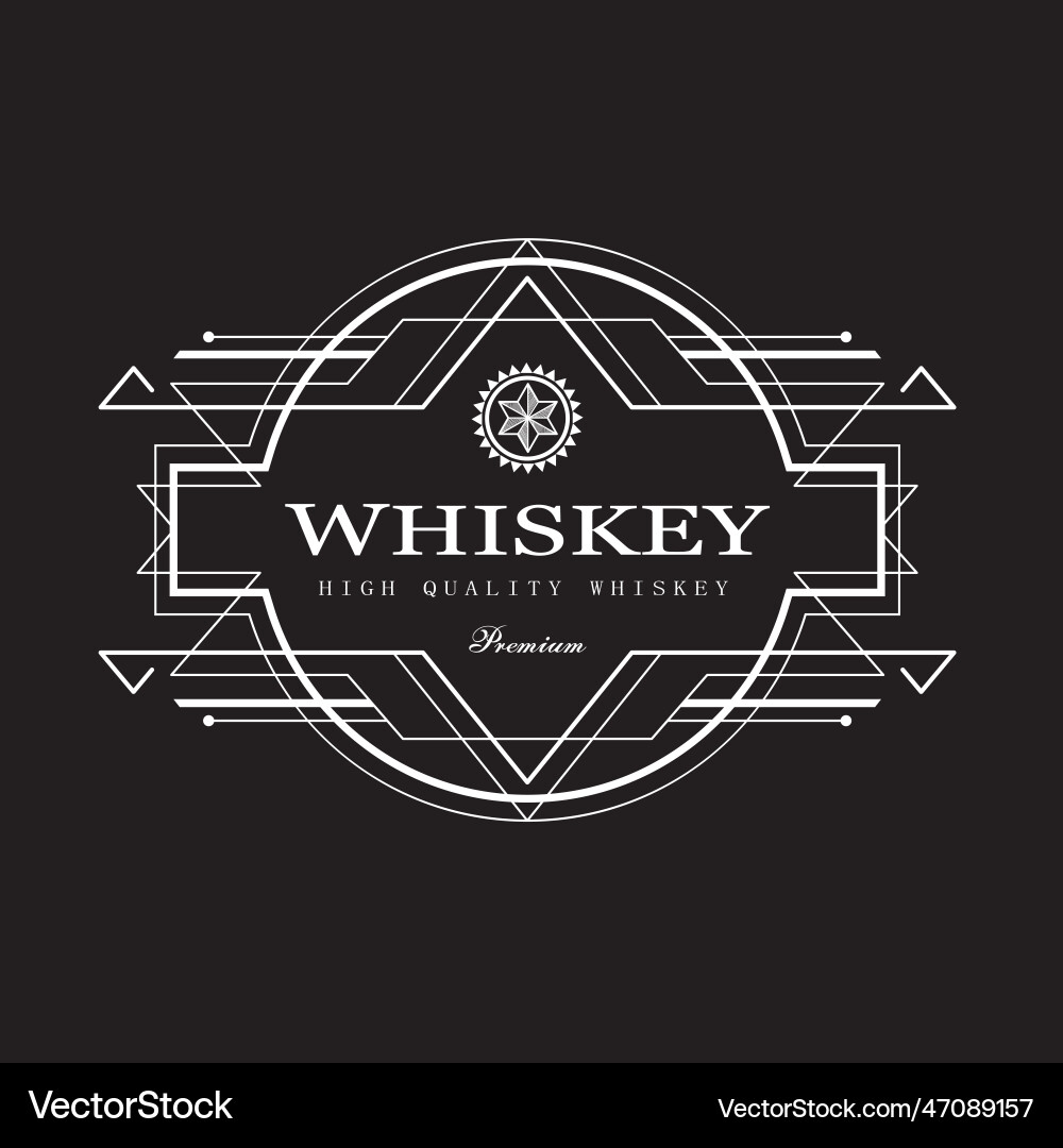 Art Deco Whiskey Label vector image