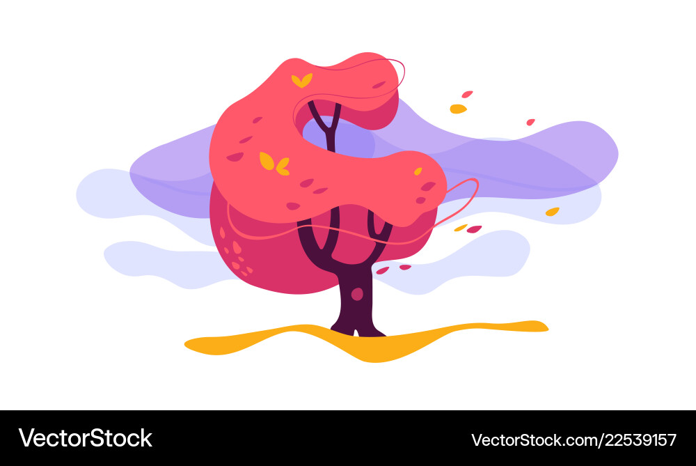 Autumn Tree Landscape vector image