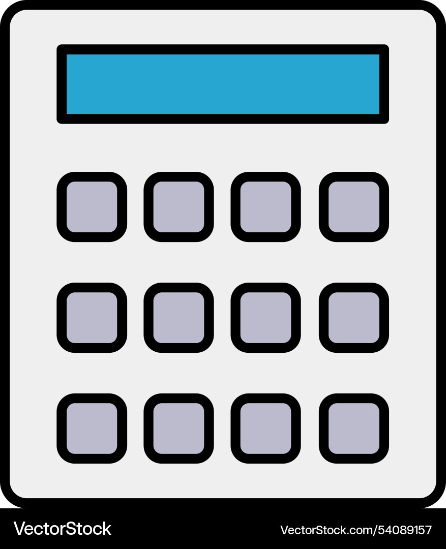 Calculation line filled icon design Vector Image