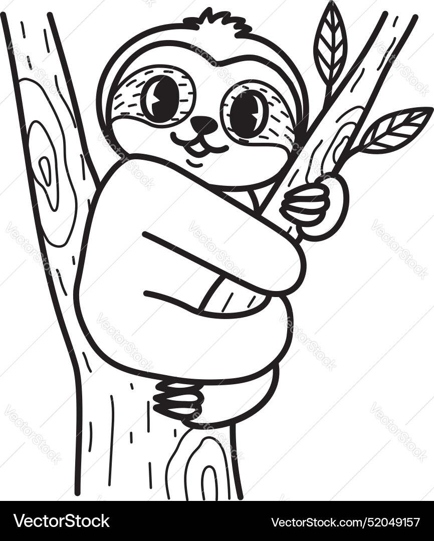 Cute sloth Royalty Free Vector Image - VectorStock