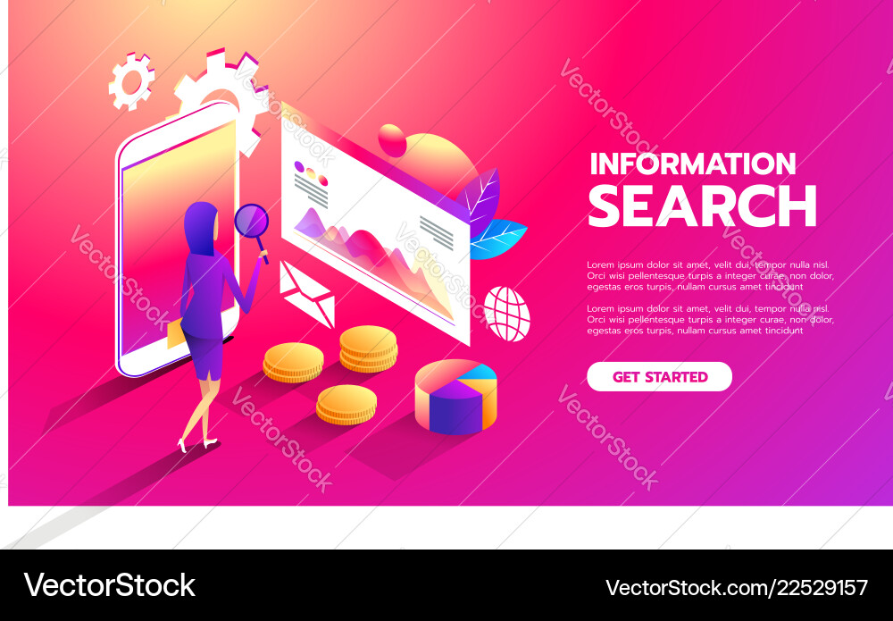 Data Analysis Web Interface vector image