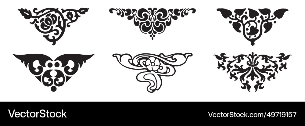 Divider icon set corner sign Divider icon set corner sign vector image