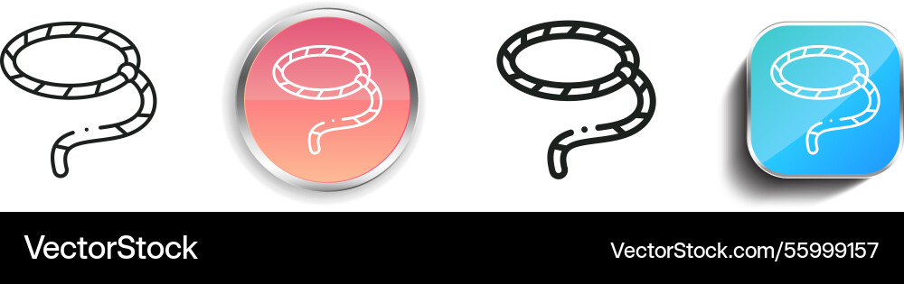 Lasso icon thin linear regular and button style vector image