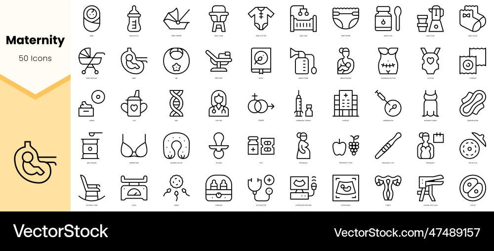 Satz von Mutterschaft Icons einfache Linie Kunst Stil Satz von Mutterschaft Icons einfache Linie Kunst Stil vektorbild