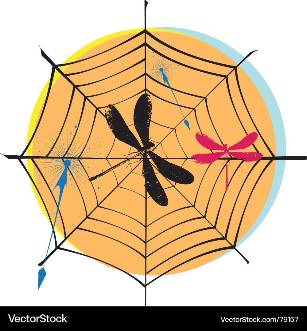 Spider Web Silhouette Vector Image