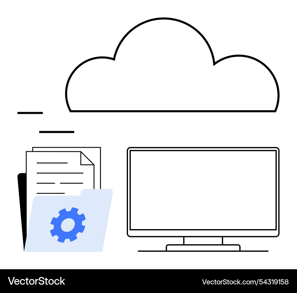 Cloud storage and document management system Cloud storage and document management system Vector Image