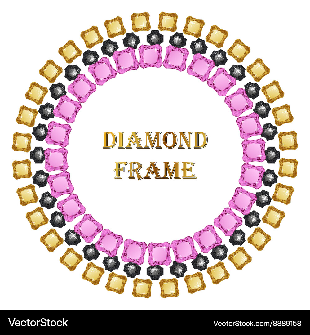 Diamond round frame Vector Image
