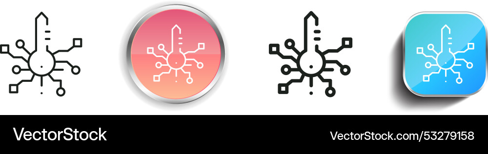 Digital key icon thin linear regular and button vector image
