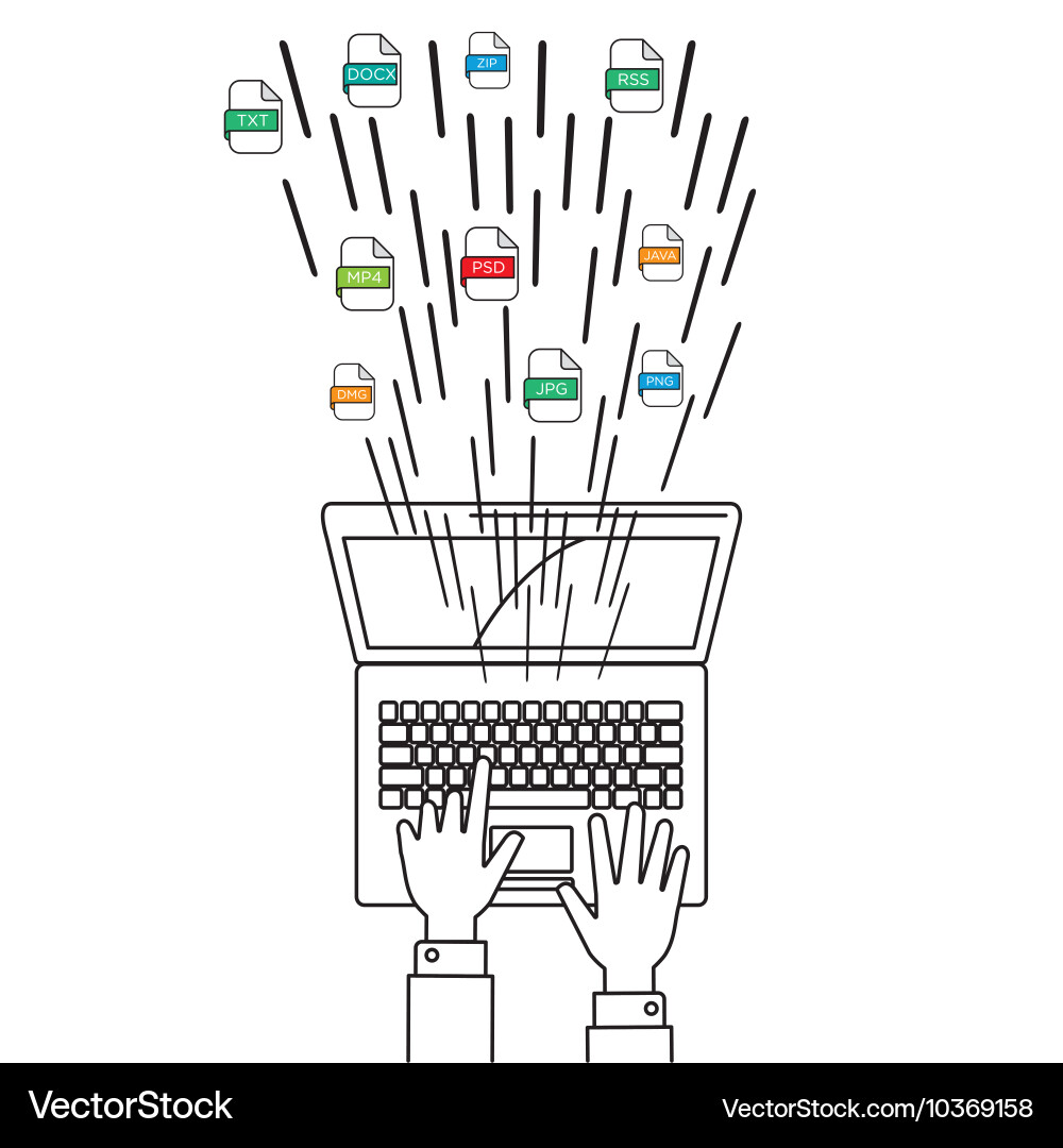 File extensions with computers Vector Image