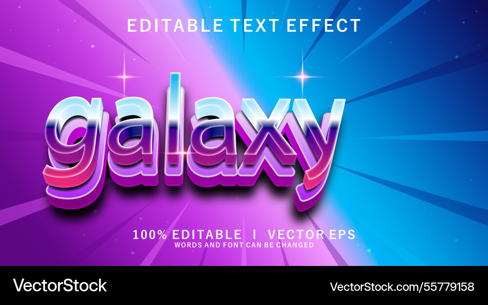 Galaxy text effect with modern style design Vector Image