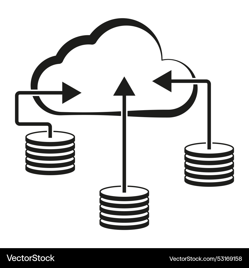 Minimalist cloud computing data transfer modern Vector Image