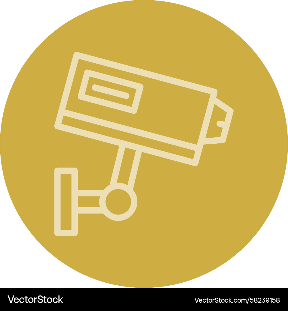 Multi-Color Security Camera Line Icon Vector Image