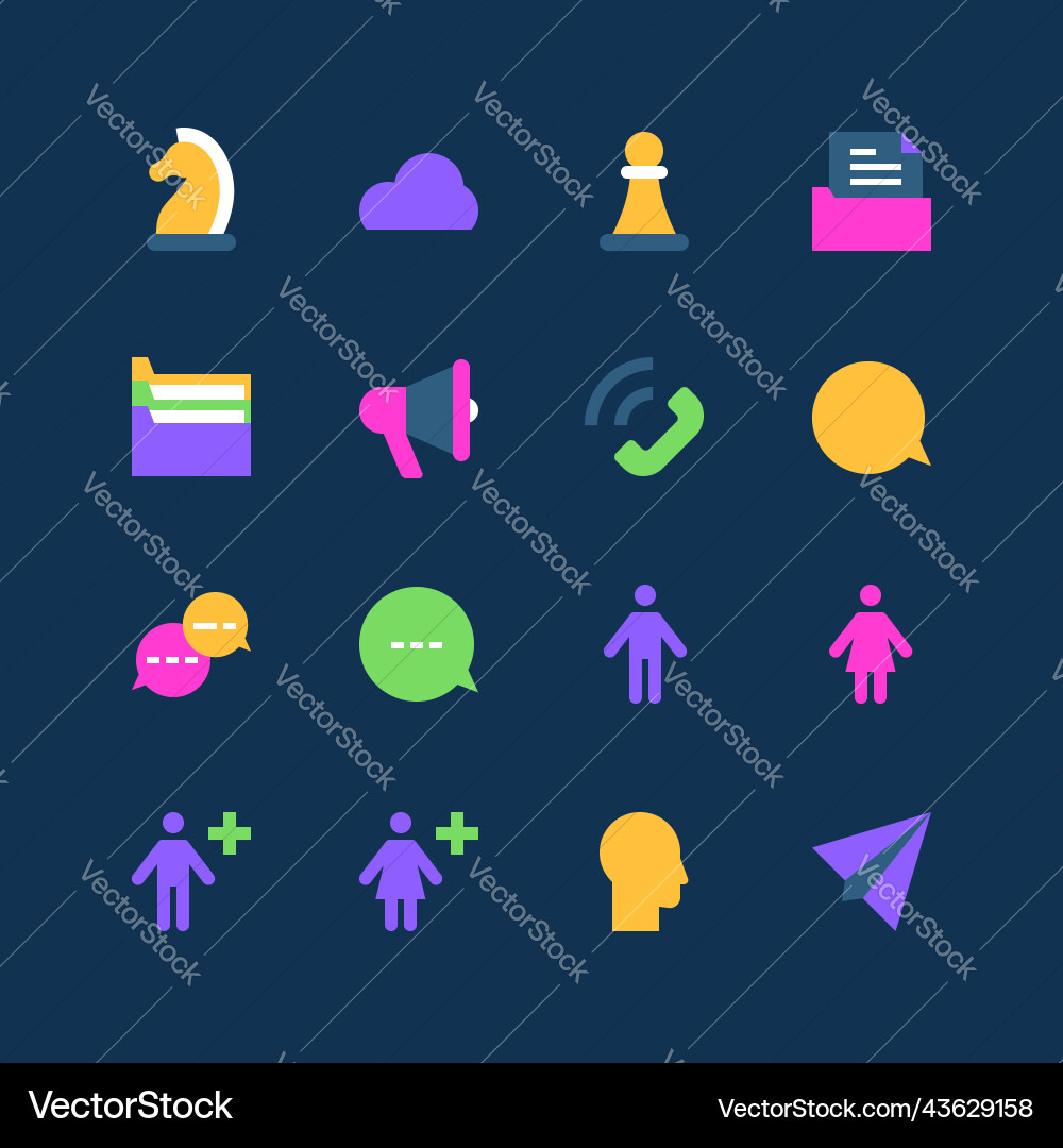 Remote communication - set of flat design style Remote communication - set of flat design style vector image