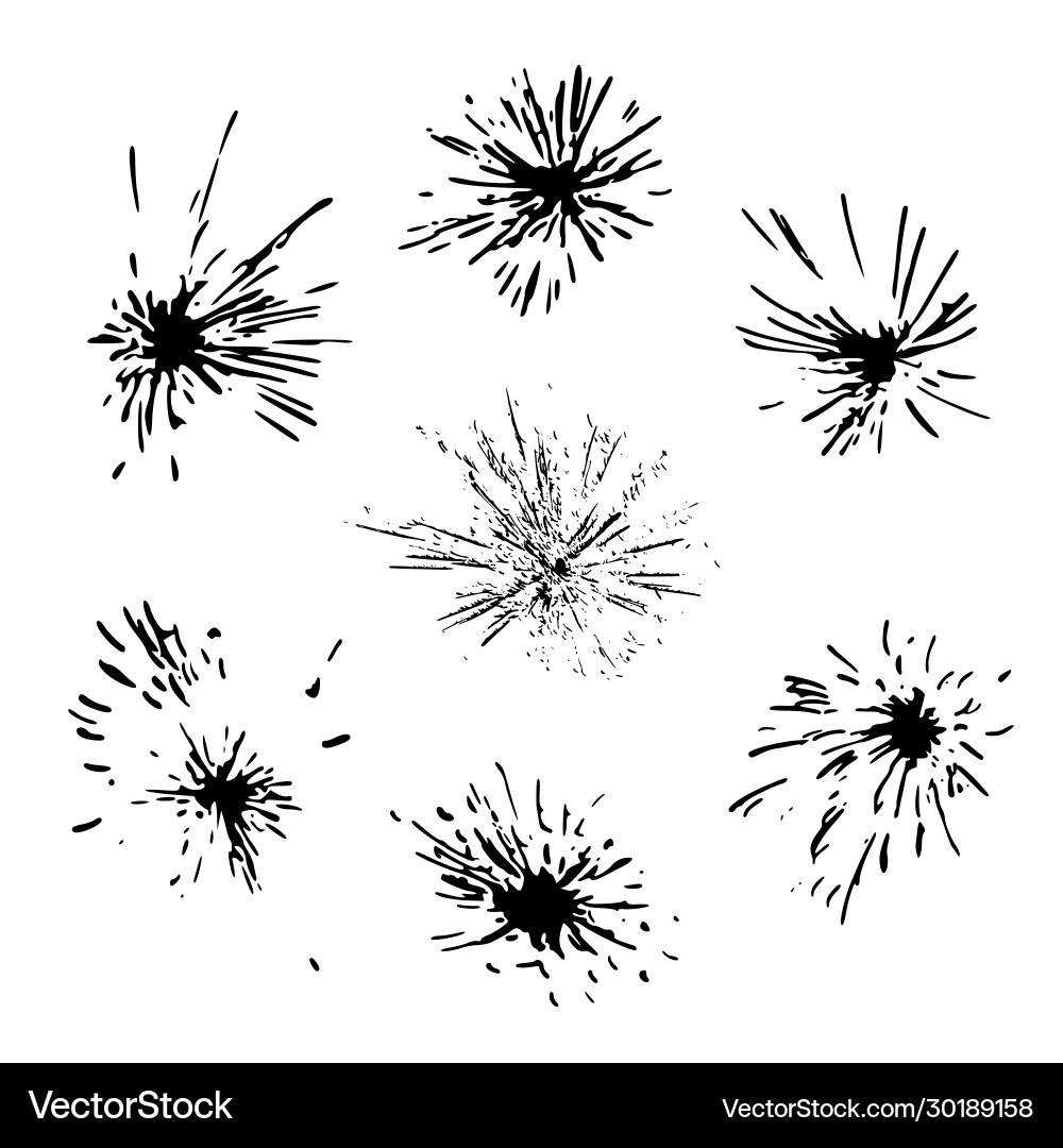 Set black blob isolated on white Set black blob isolated on white vector image