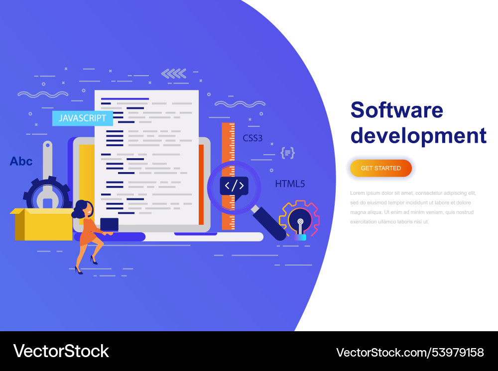 Software development modern flat concept web Vector Image