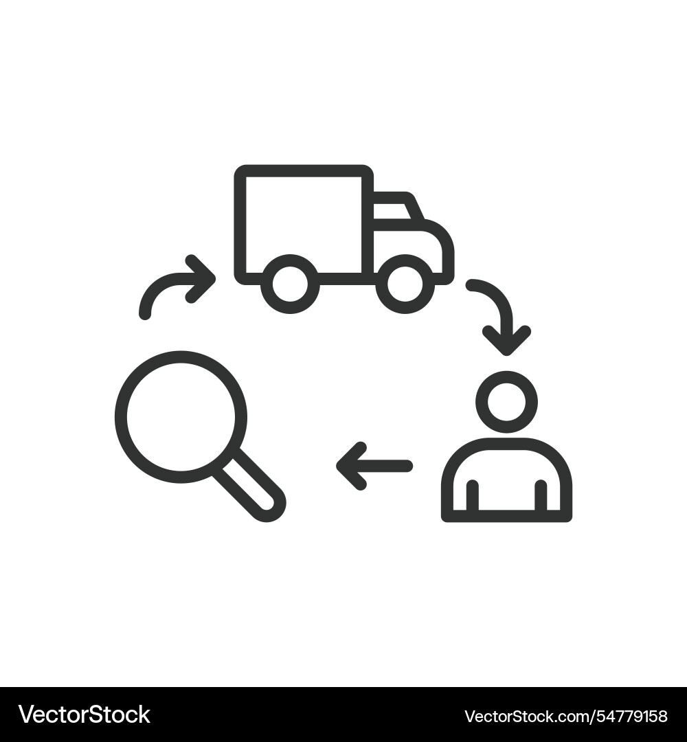 Tracking and delivery icon in line design vector image
